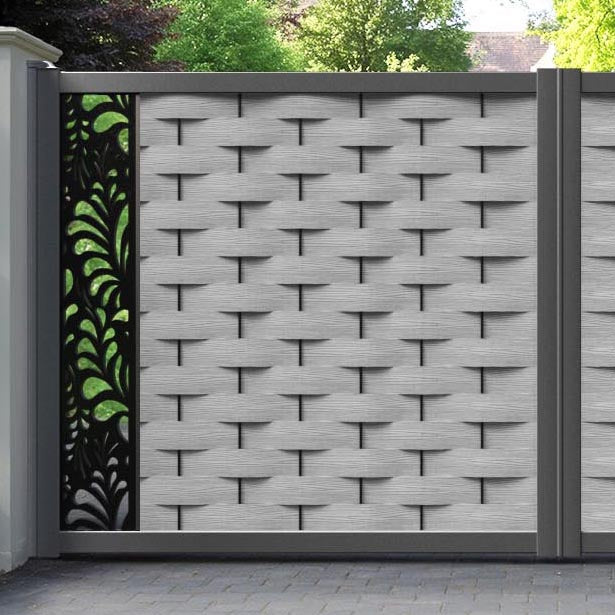 Ripple Petal Straight Top Driveway Gate - Light Grey - End Screen