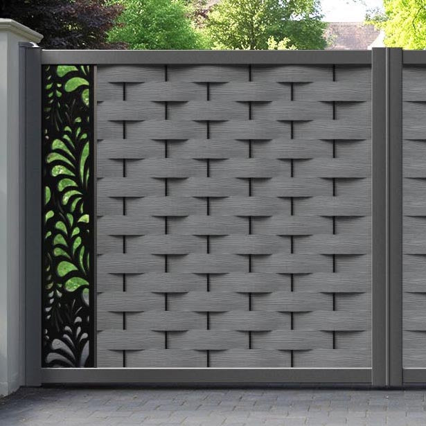 Ripple Petal Straight Top Driveway Gate - Mid Grey - End Screen