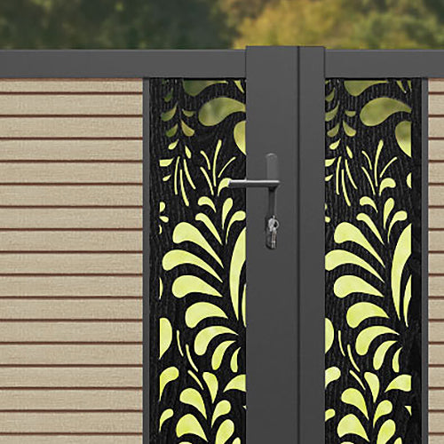 Hudson Petal Straight Top Driveway Gate - Light Oak- Middle & End Screen