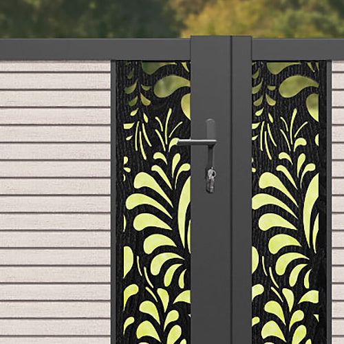 Hudson Petal Straight Top Driveway Gate - Mid Stone - Middle Screen