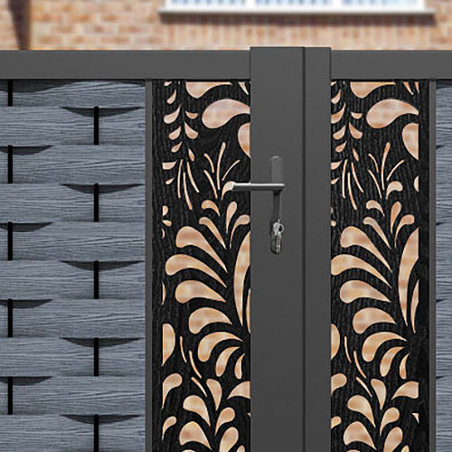 Ripple Petal Straight Top Driveway Gate - Anthracite - Middle Screen