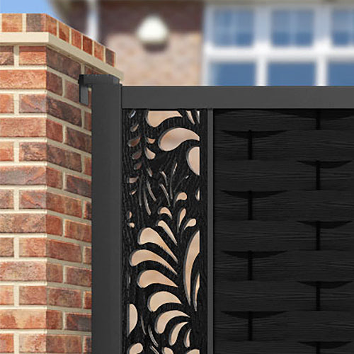 Ripple Petal Straight Top Driveway Gate - Black - End Screen