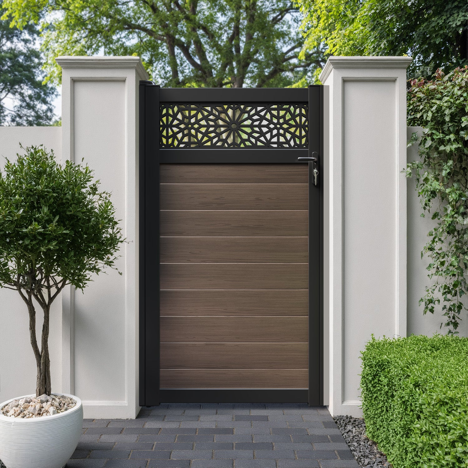 Alnara Aluminium Straight Top Pedestrian Gate