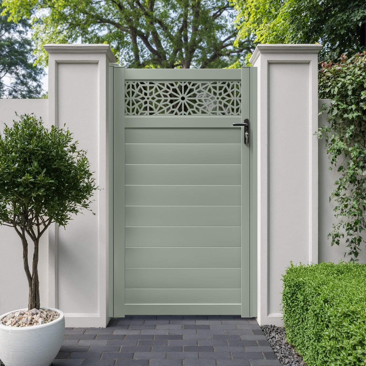 Alnara Aluminium Straight Top Pedestrian Gate