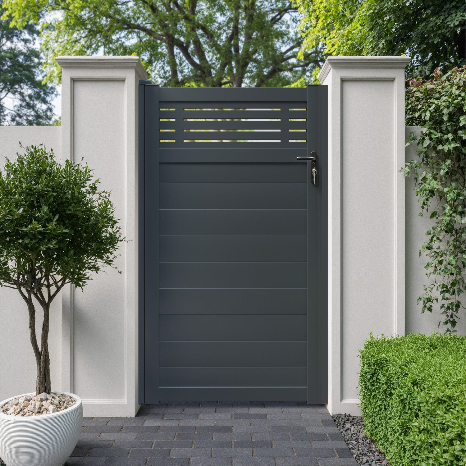 Aspen Aluminium Straight Top Pedestrian Gate