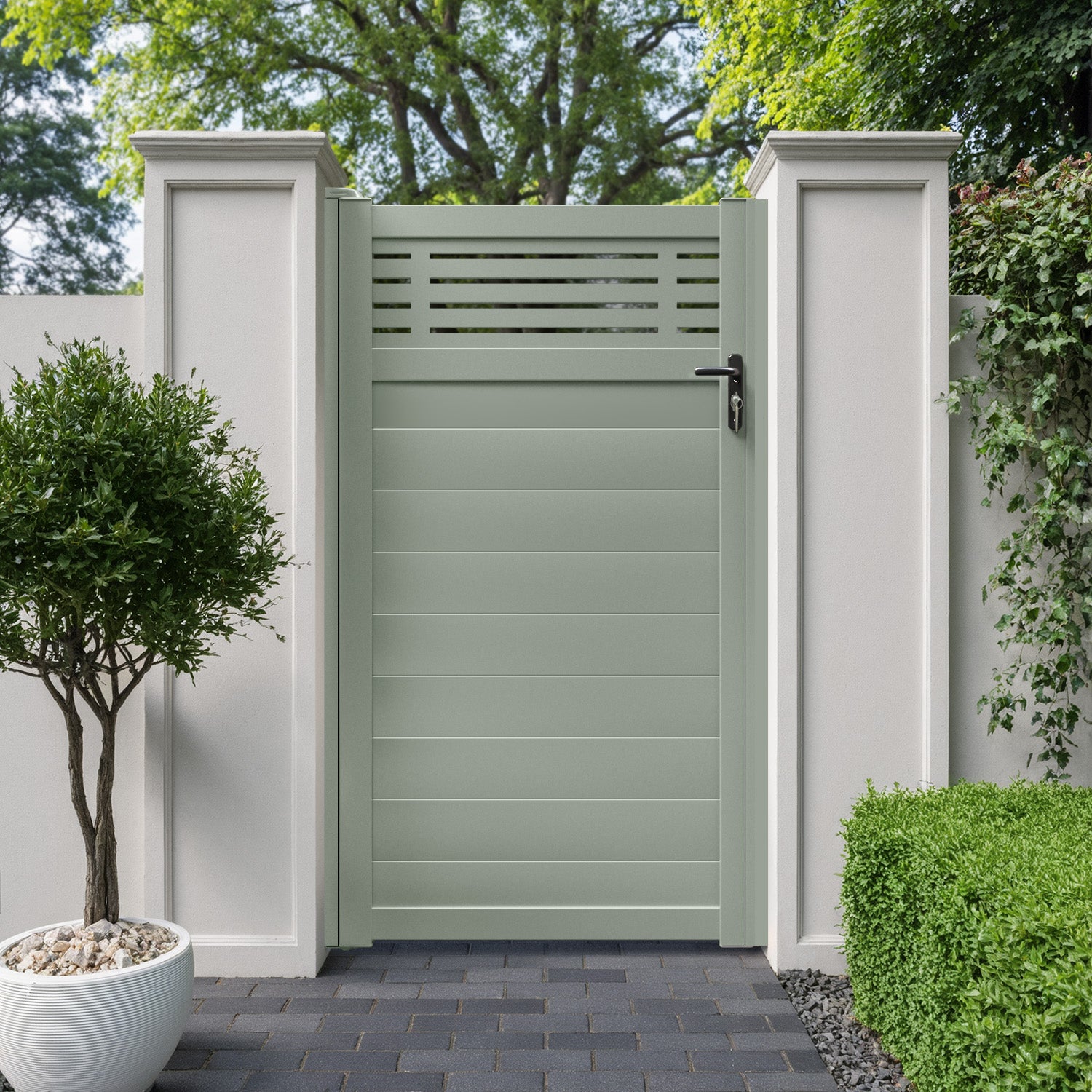 Aspen Aluminium Straight Top Pedestrian Gate