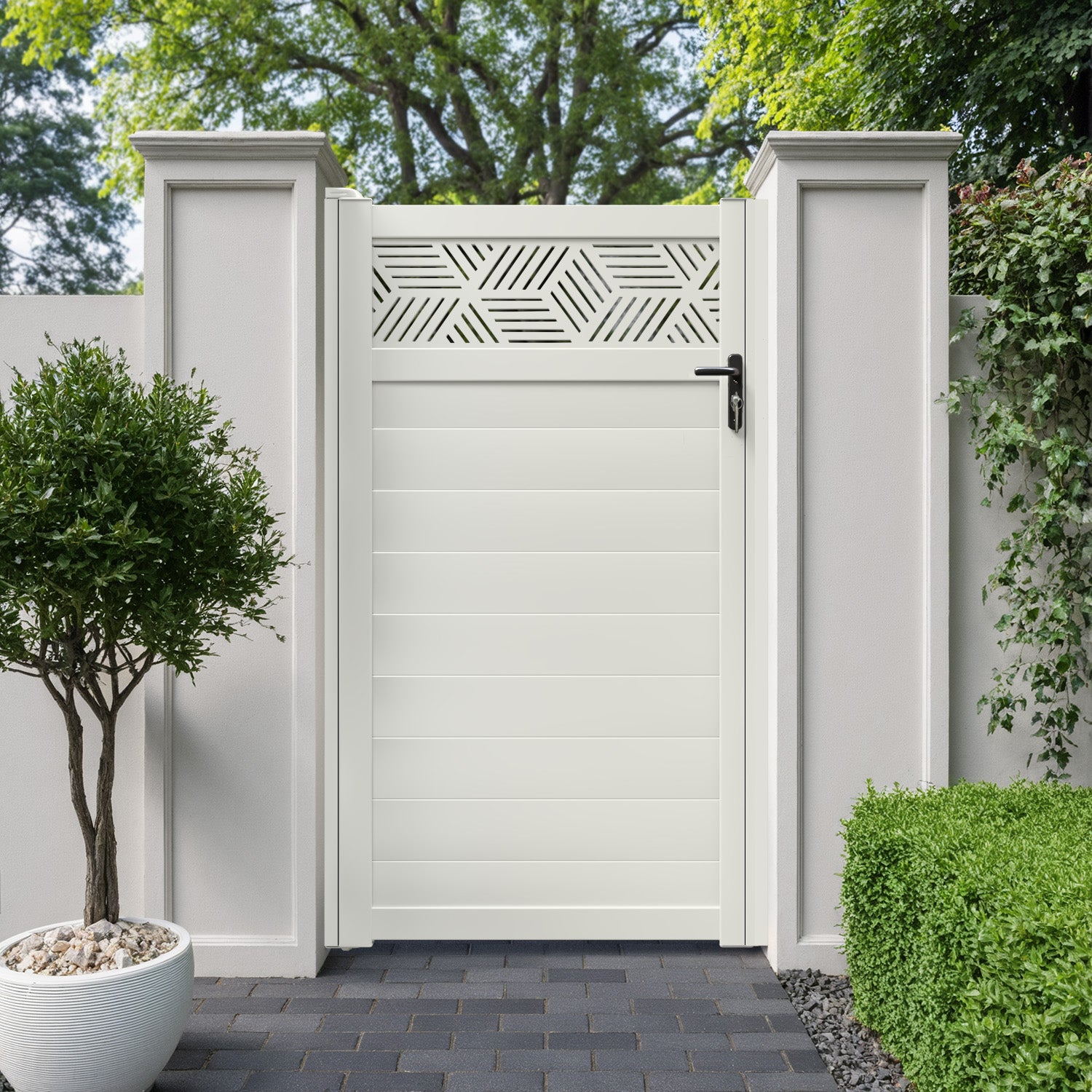 Cubed Aluminium Straight Top Pedestrian Gate