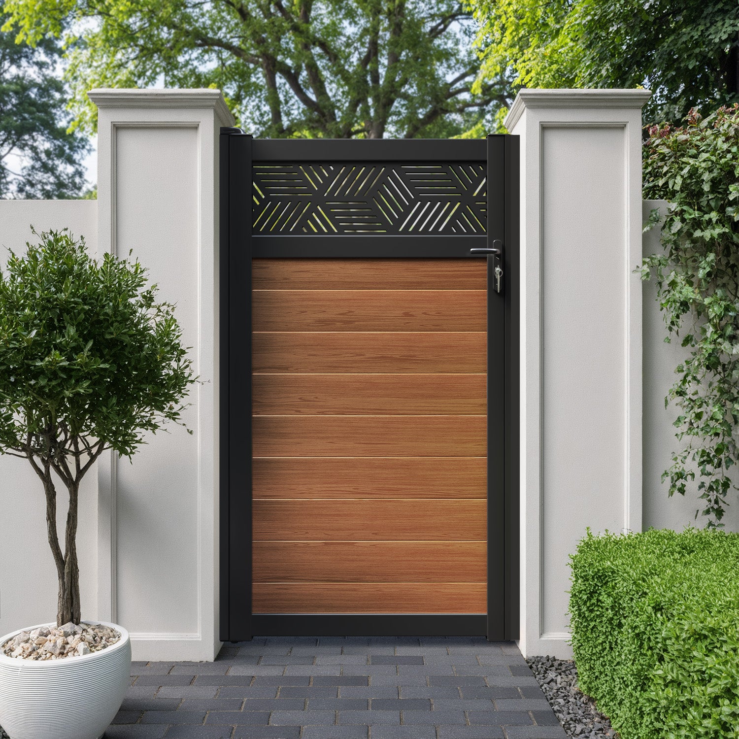 Cubed Aluminium Straight Top Pedestrian Gate