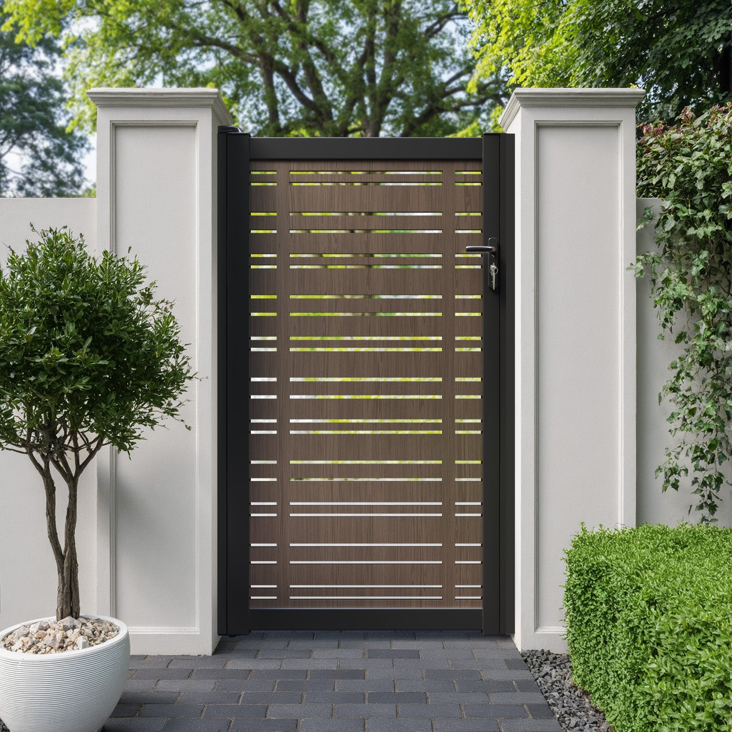 Linea Aluminium Full screen Pedestrian Gate