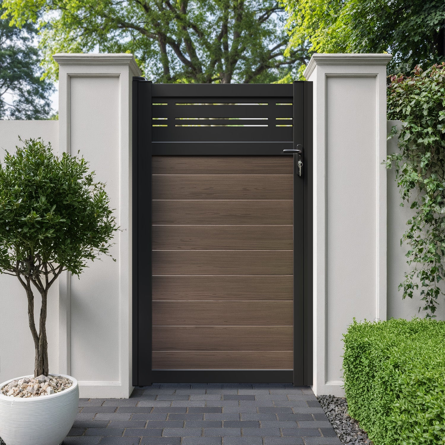 Linea Aluminium Straight Top Pedestrian Gate
