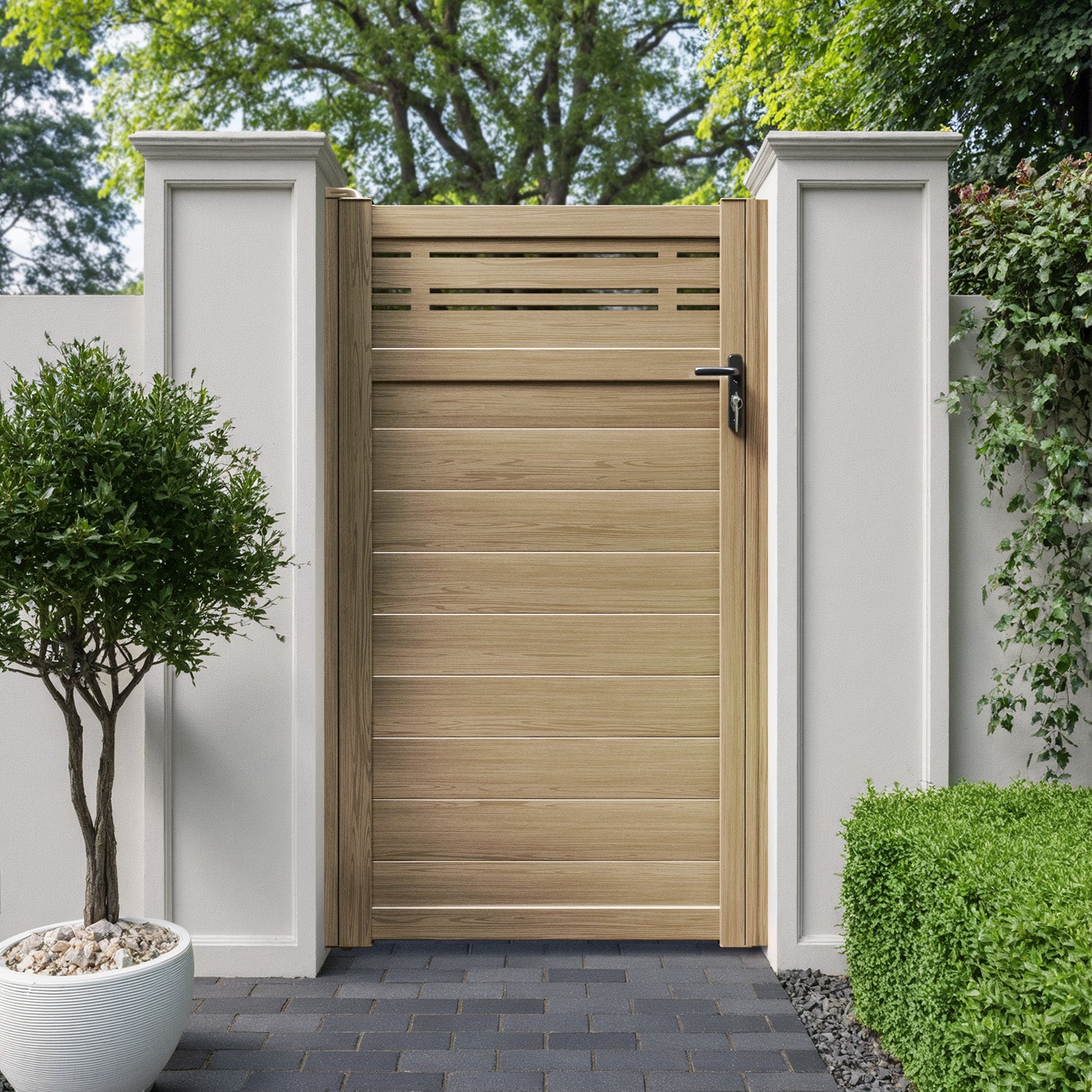 Linea Aluminium Straight Top Pedestrian Gate