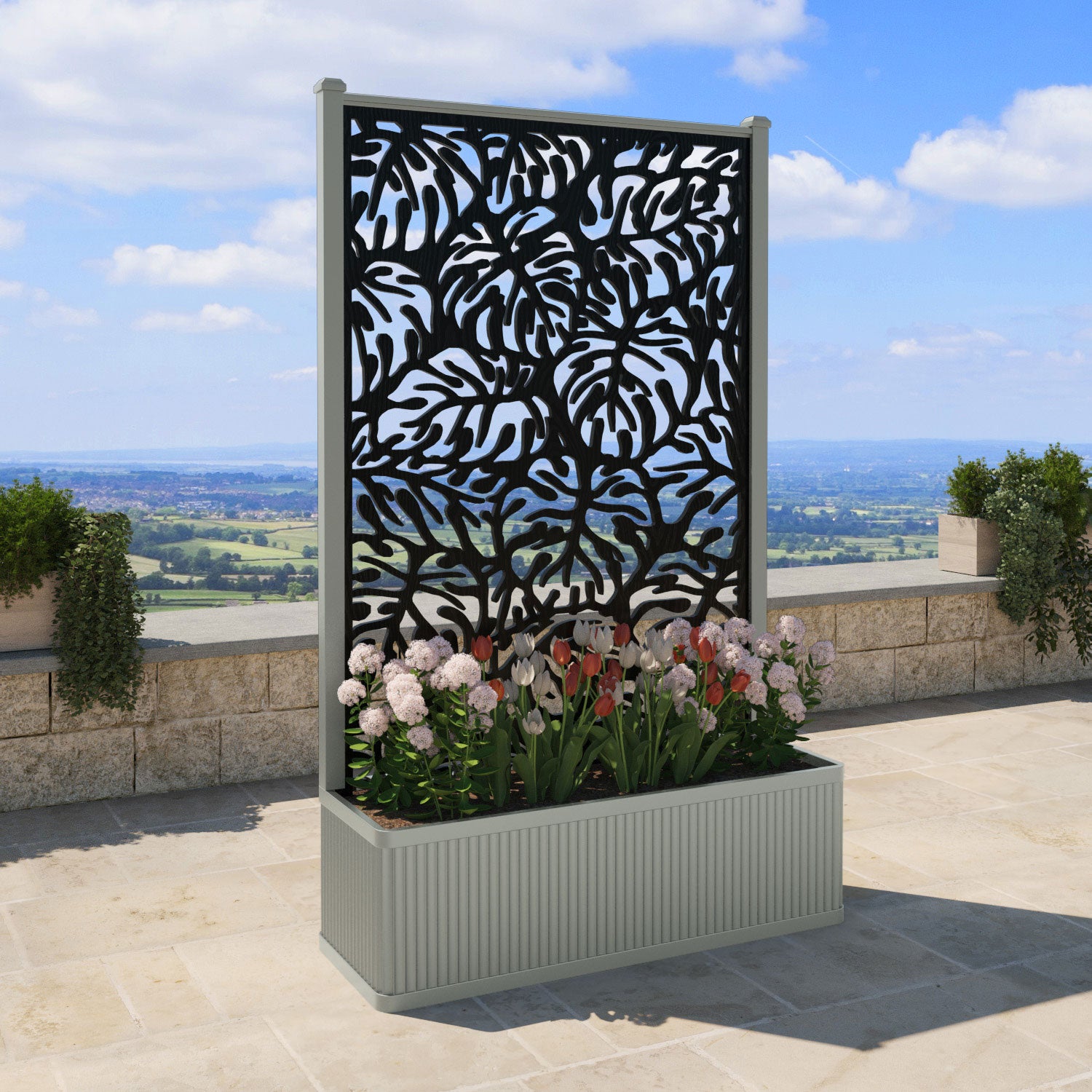 Plumley - Extra Large High Planter - Botanic Screen