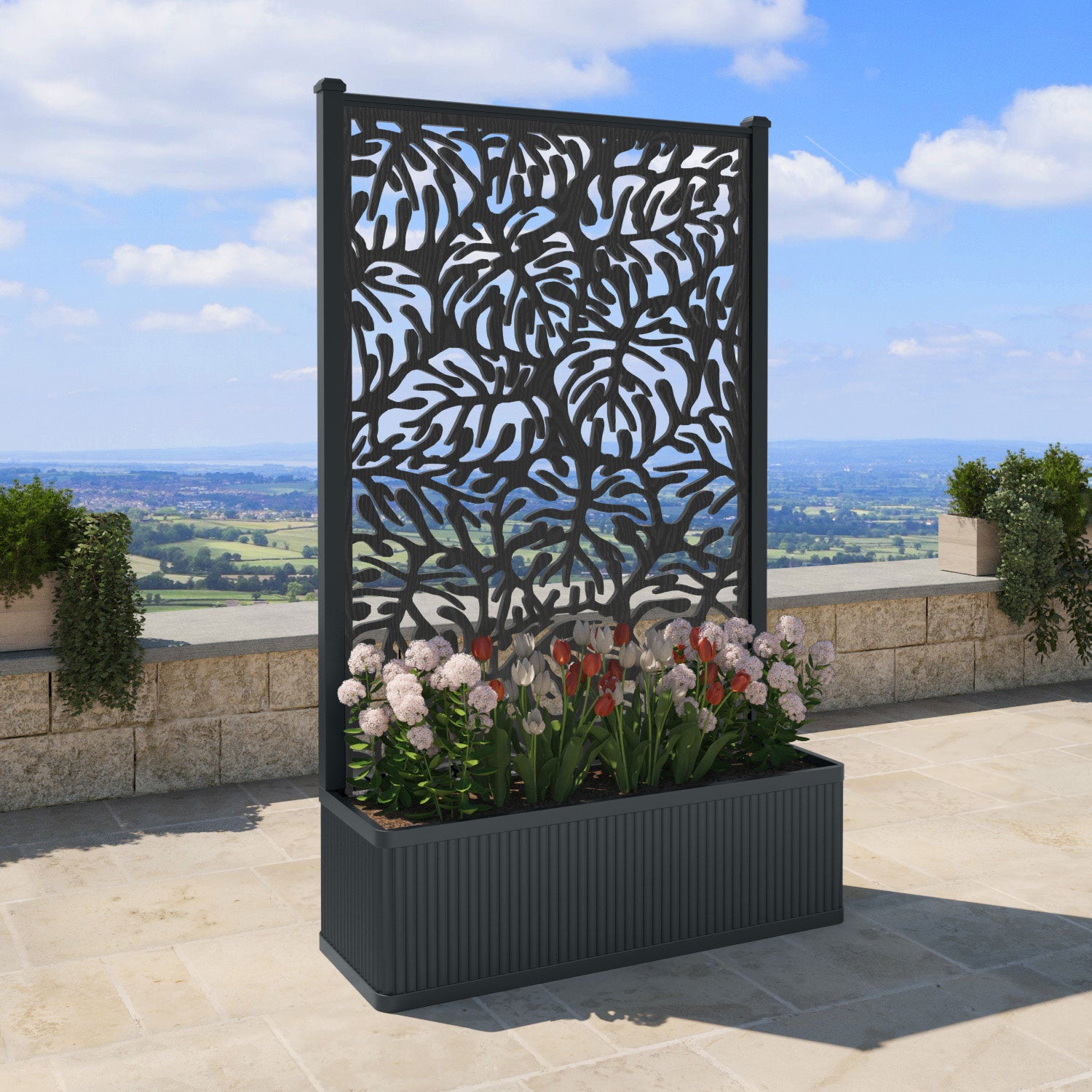 Plumley - Extra Large High Planter - Botanic Screen