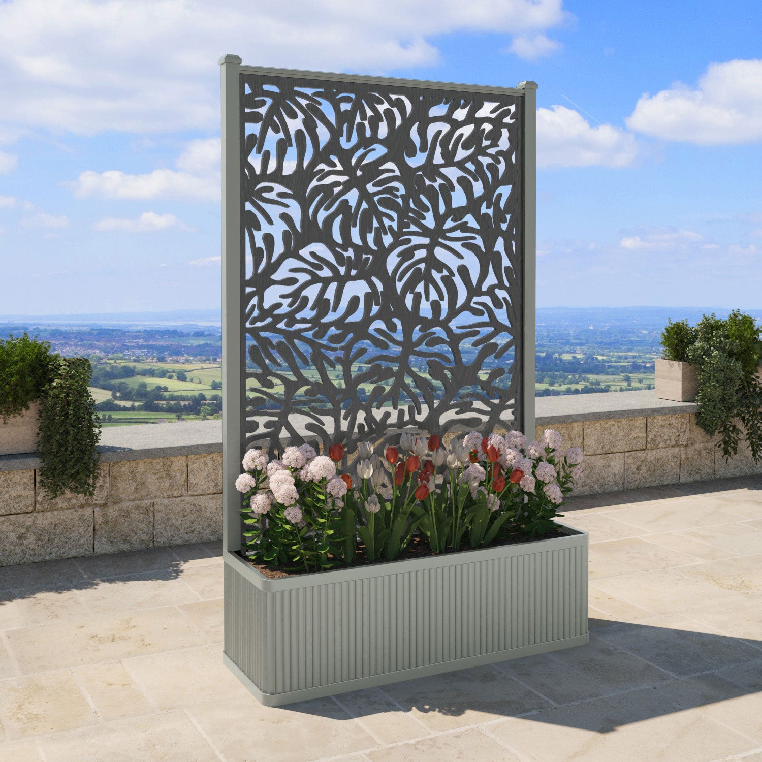 Plumley - Extra Large High Planter - Botanic Screen
