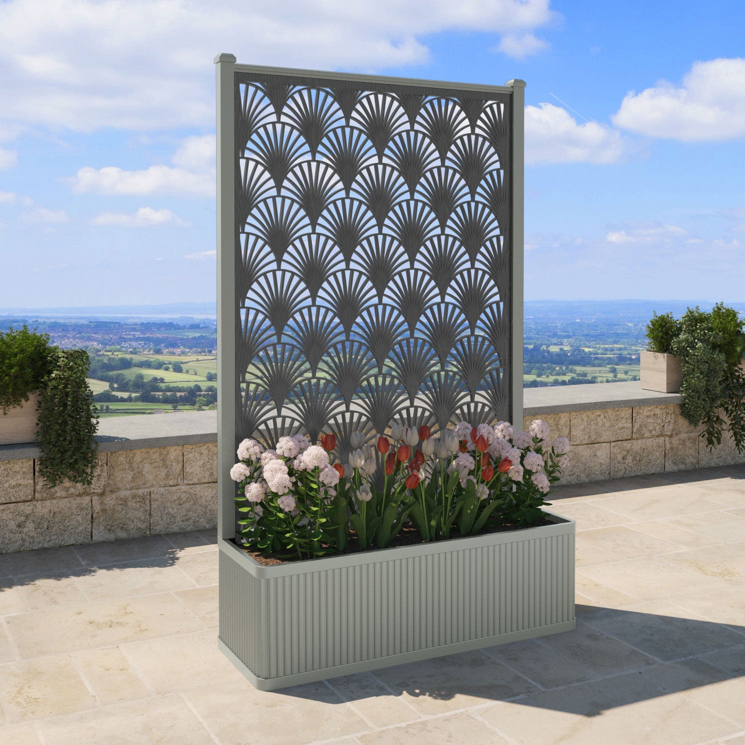 Plumley - Extra Large High Planter - Laurel Screen