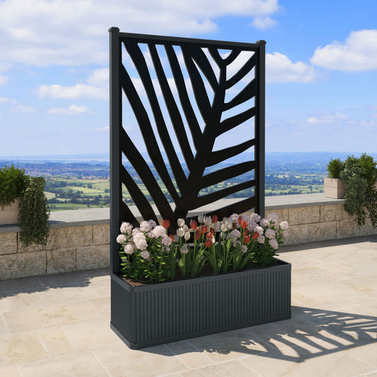 Plumley - Extra Large High Planter - Palm Screen