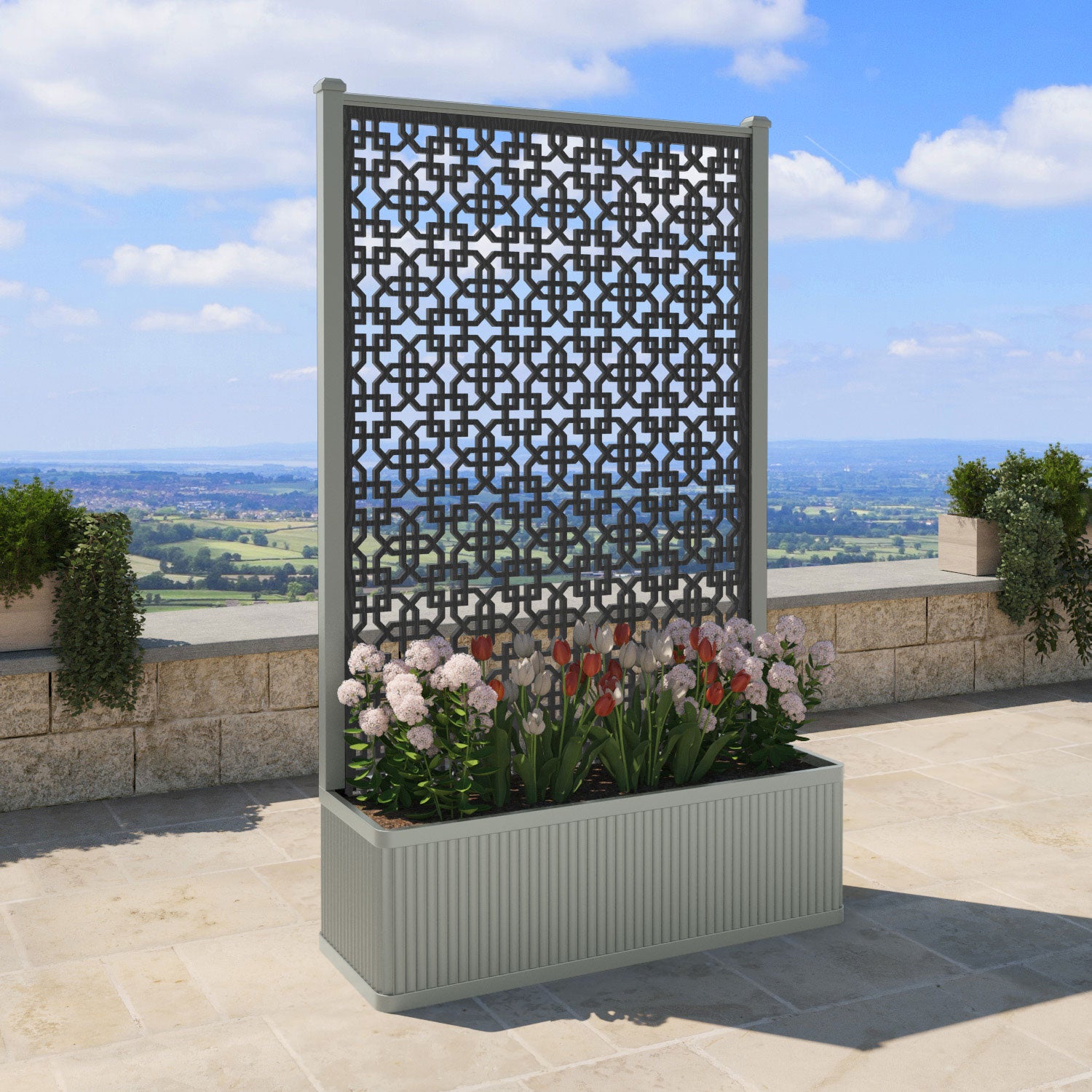 Plumley - Extra Large High Planter - Zaria Screen