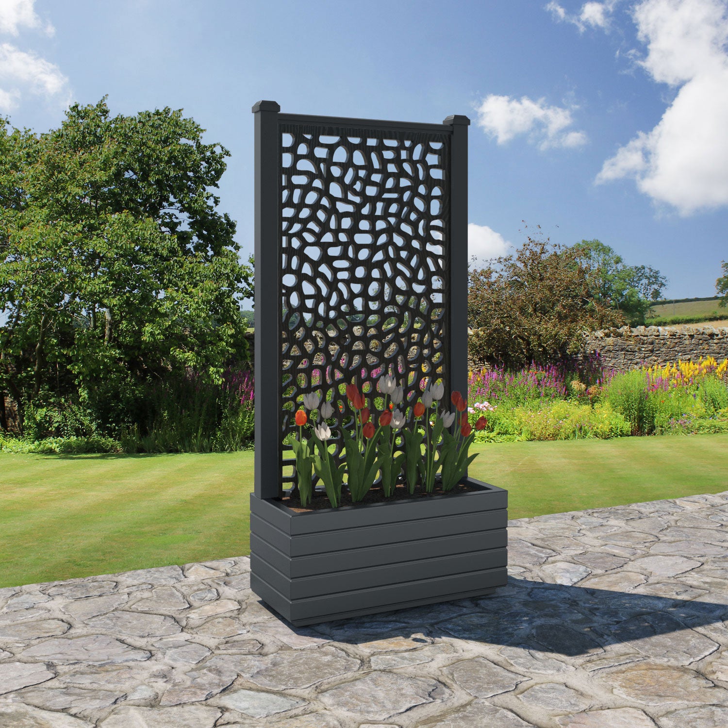 Vertu - Medium Planter - Pebble Screen