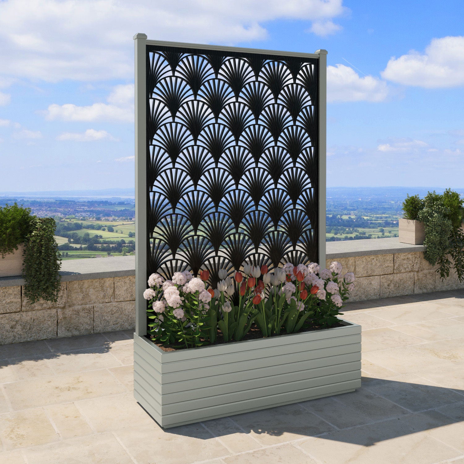 Vertu - Extra Large High Planter - Laurel Screen