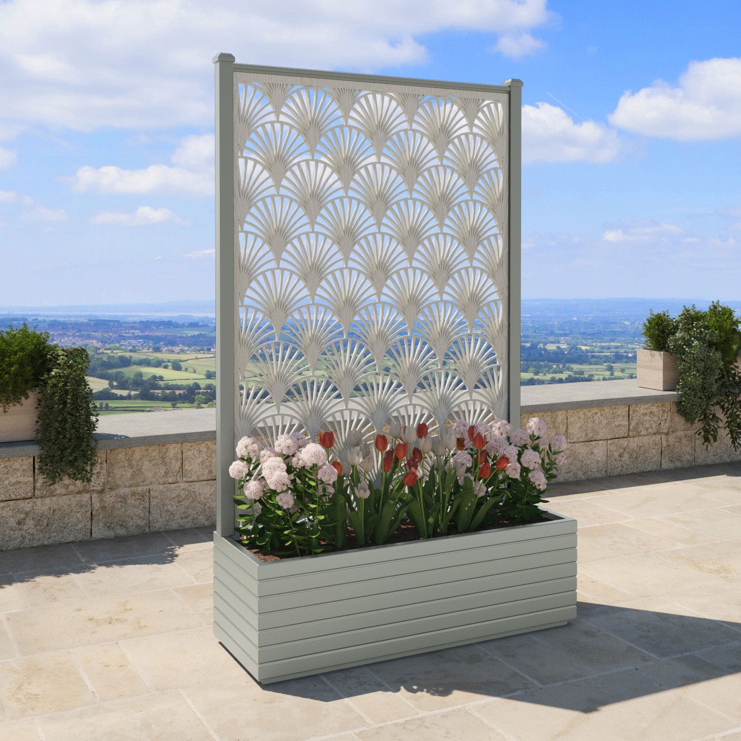 Vertu - Extra Large High Planter - Laurel Screen