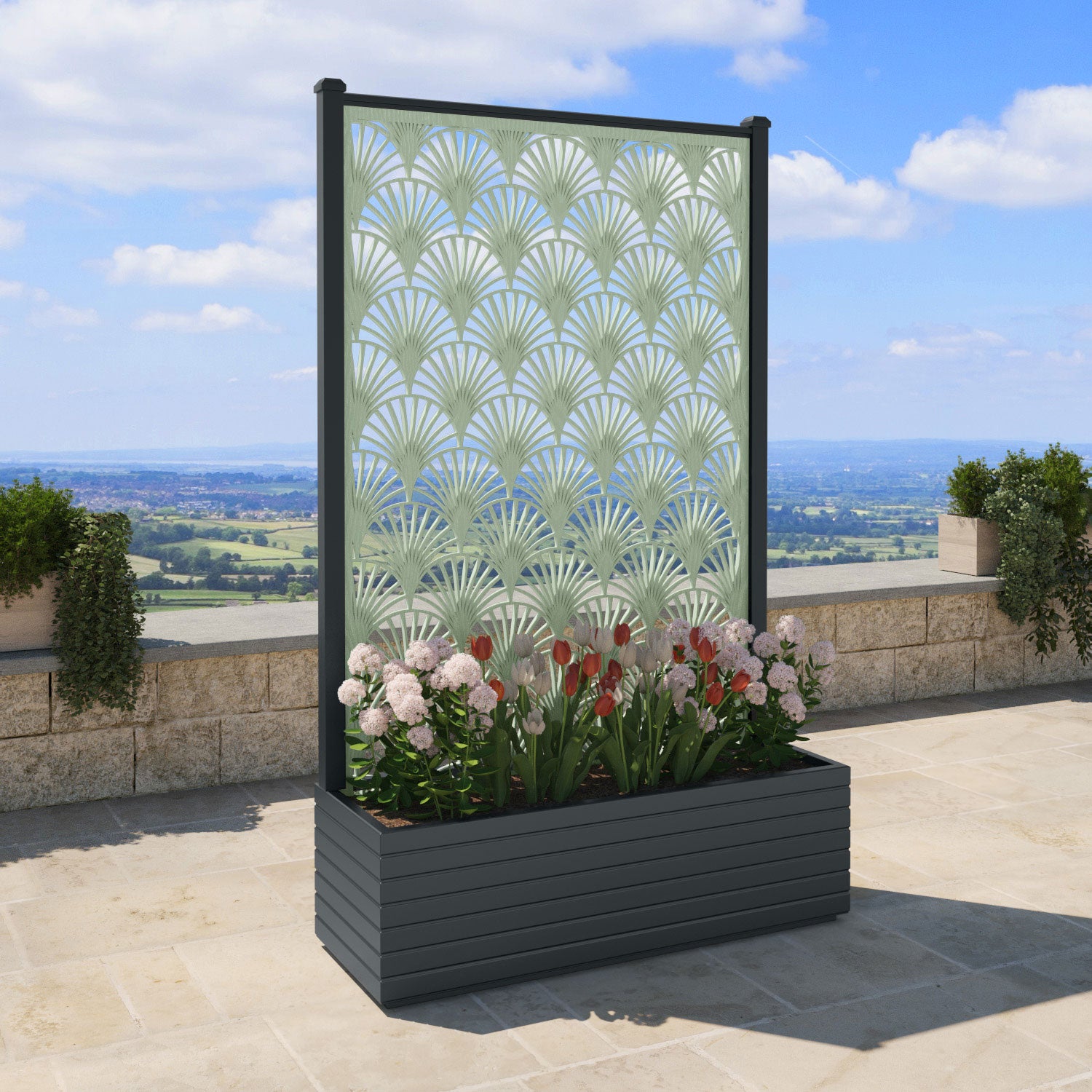 Vertu - Extra Large High Planter - Laurel Screen