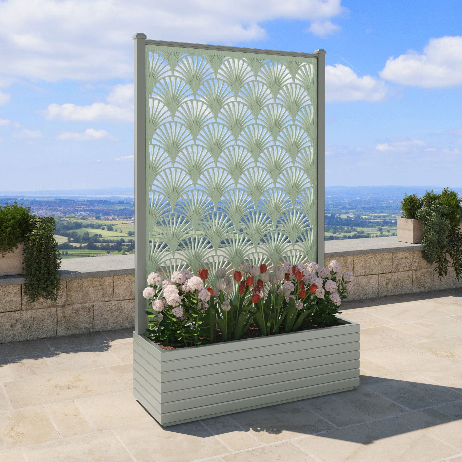 Vertu - Extra Large High Planter - Laurel Screen