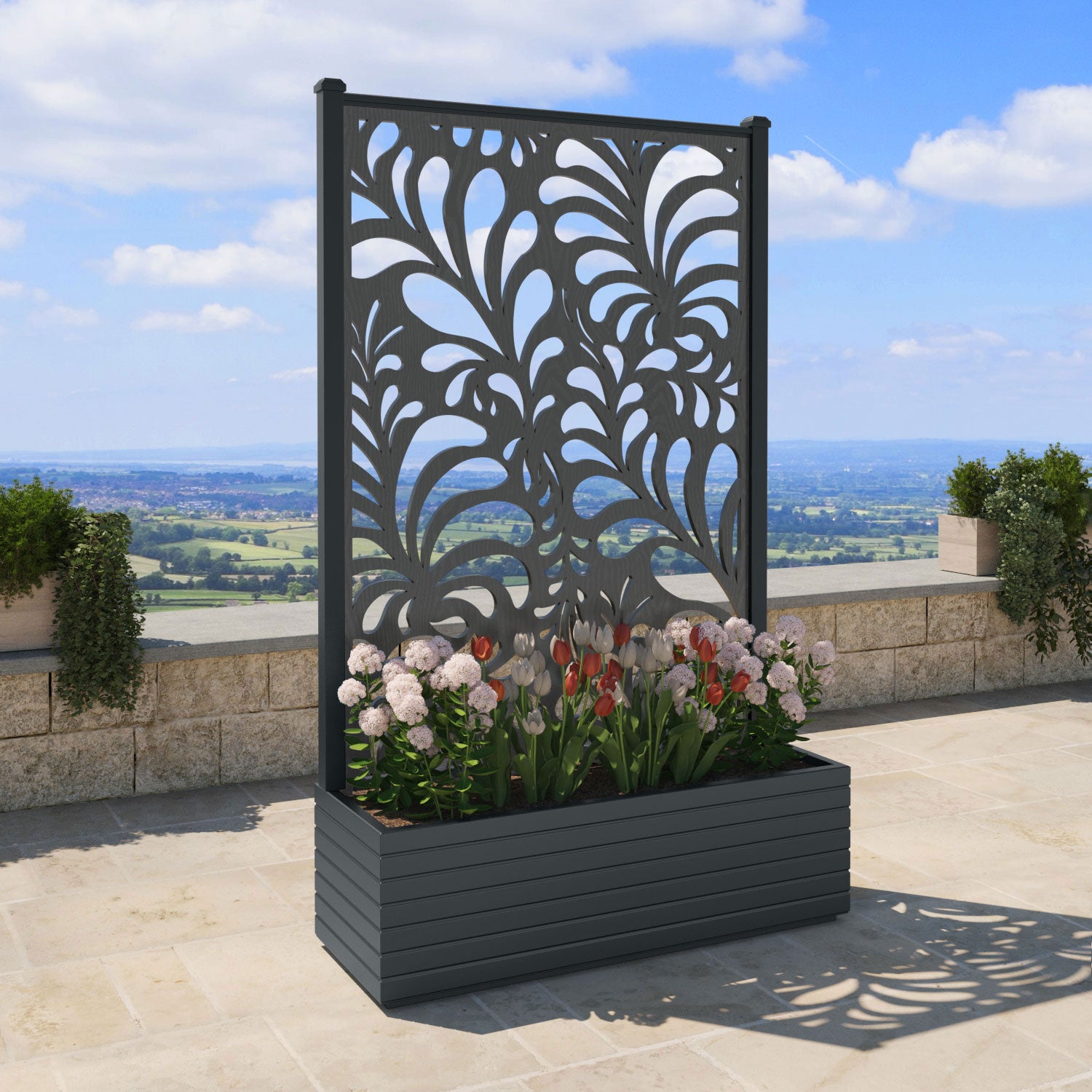 Vertu - Extra Large High Planter - Petal Screen