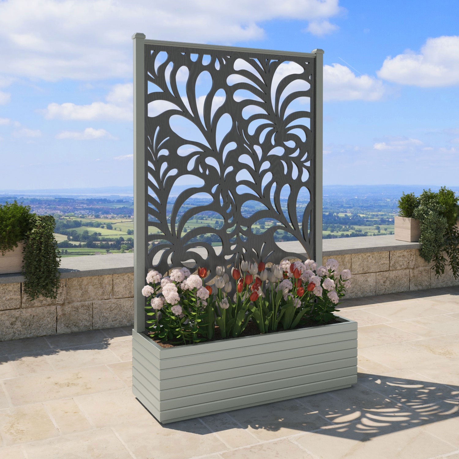Vertu - Extra Large High Planter - Petal Screen
