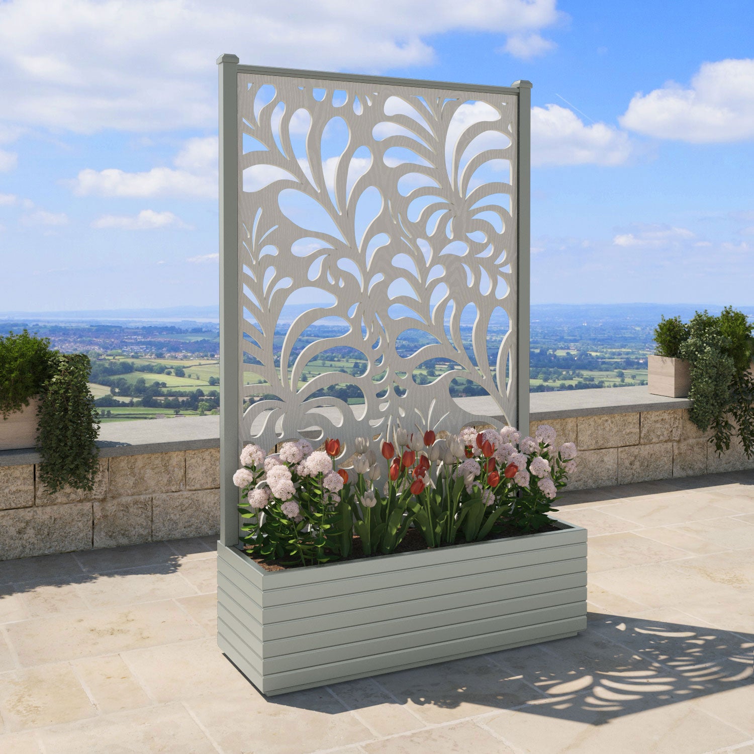 Vertu - Extra Large High Planter - Petal Screen