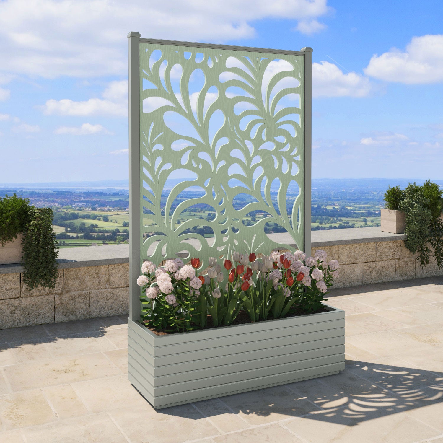 Vertu - Extra Large High Planter - Petal Screen