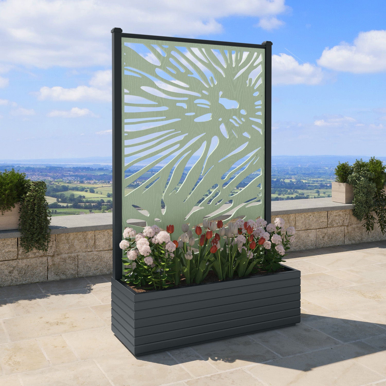 Vertu - Extra Large High Planter - Poppy Screen