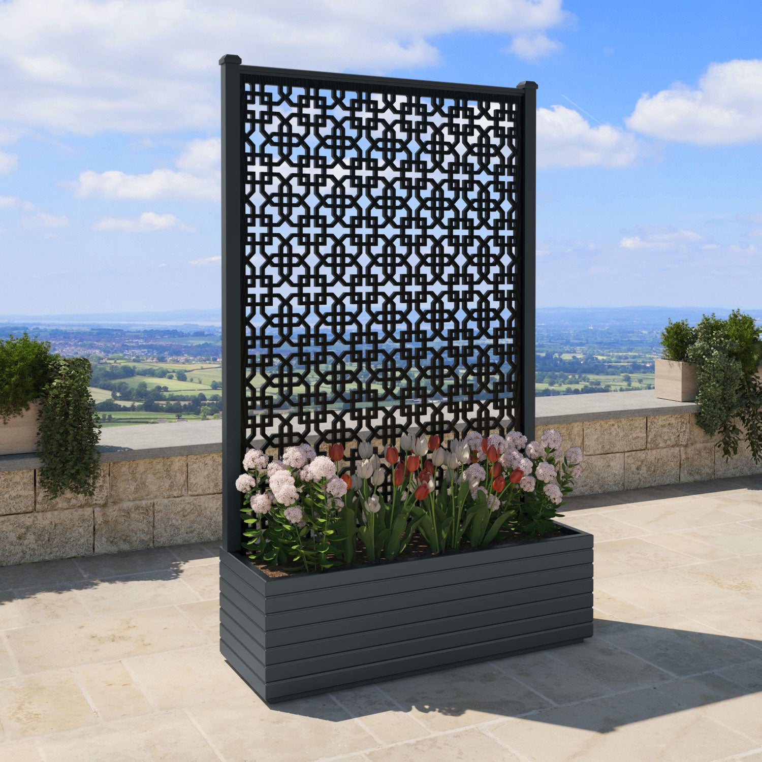Vertu - Extra Large High Planter - Zaria Screen