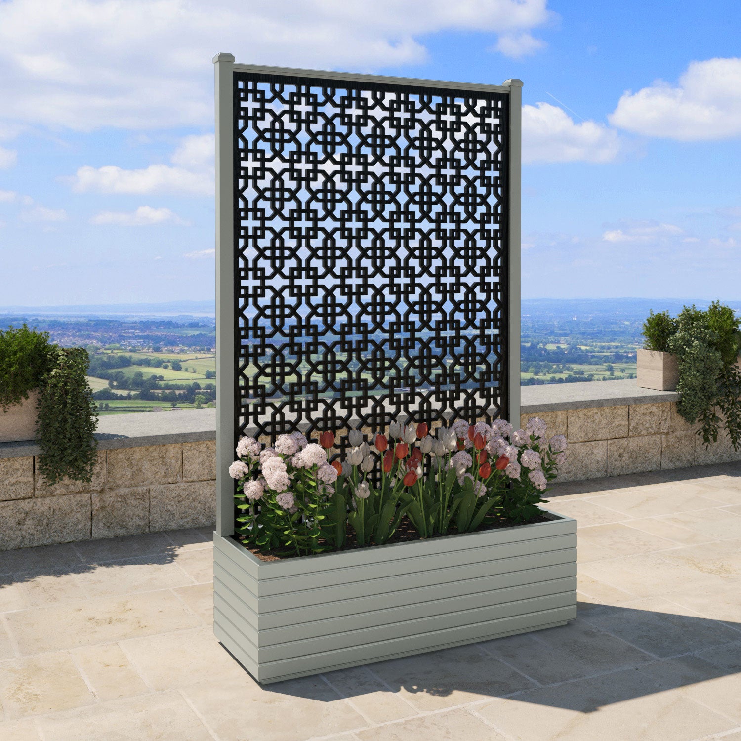 Vertu - Extra Large High Planter - Zaria Screen