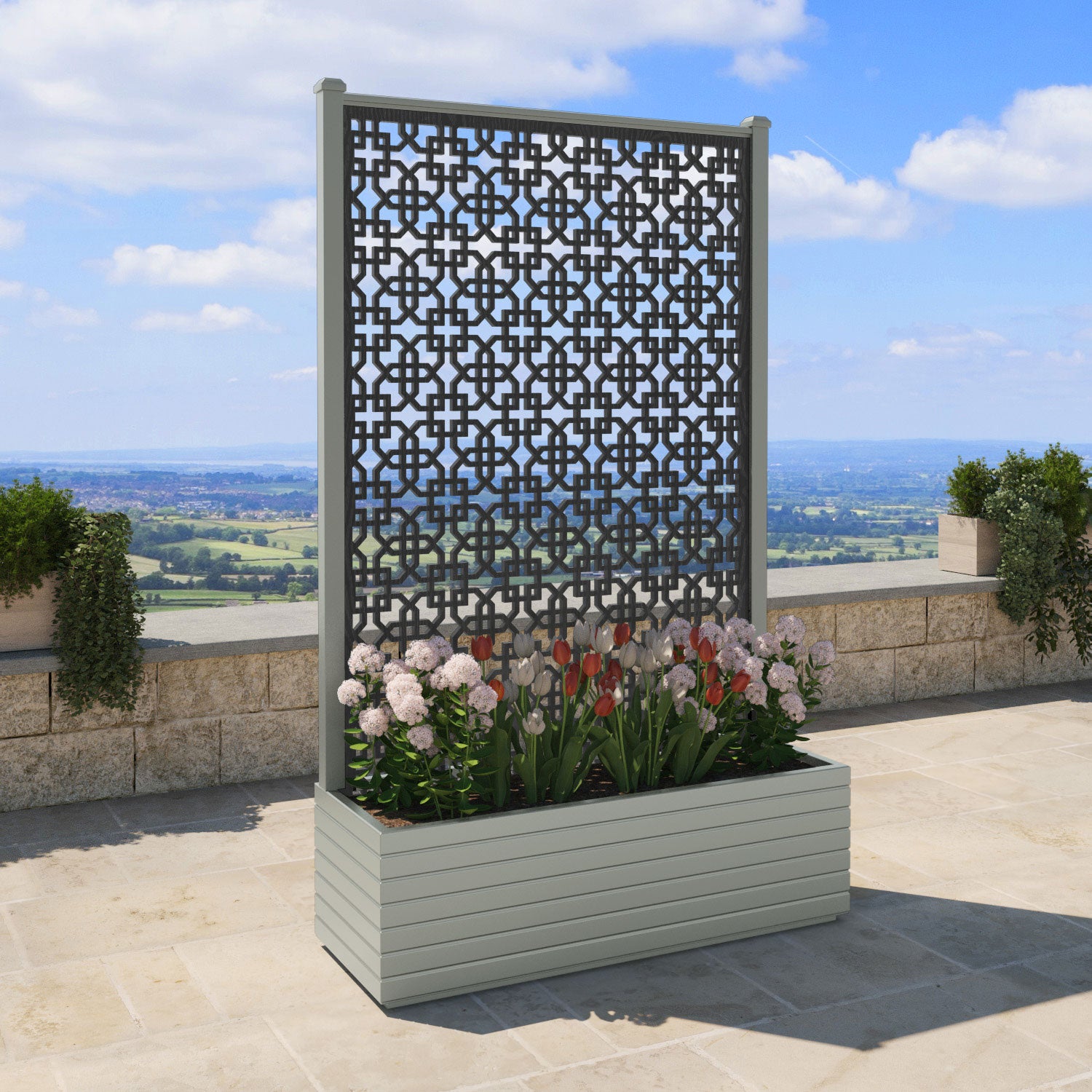 Vertu - Extra Large High Planter - Zaria Screen