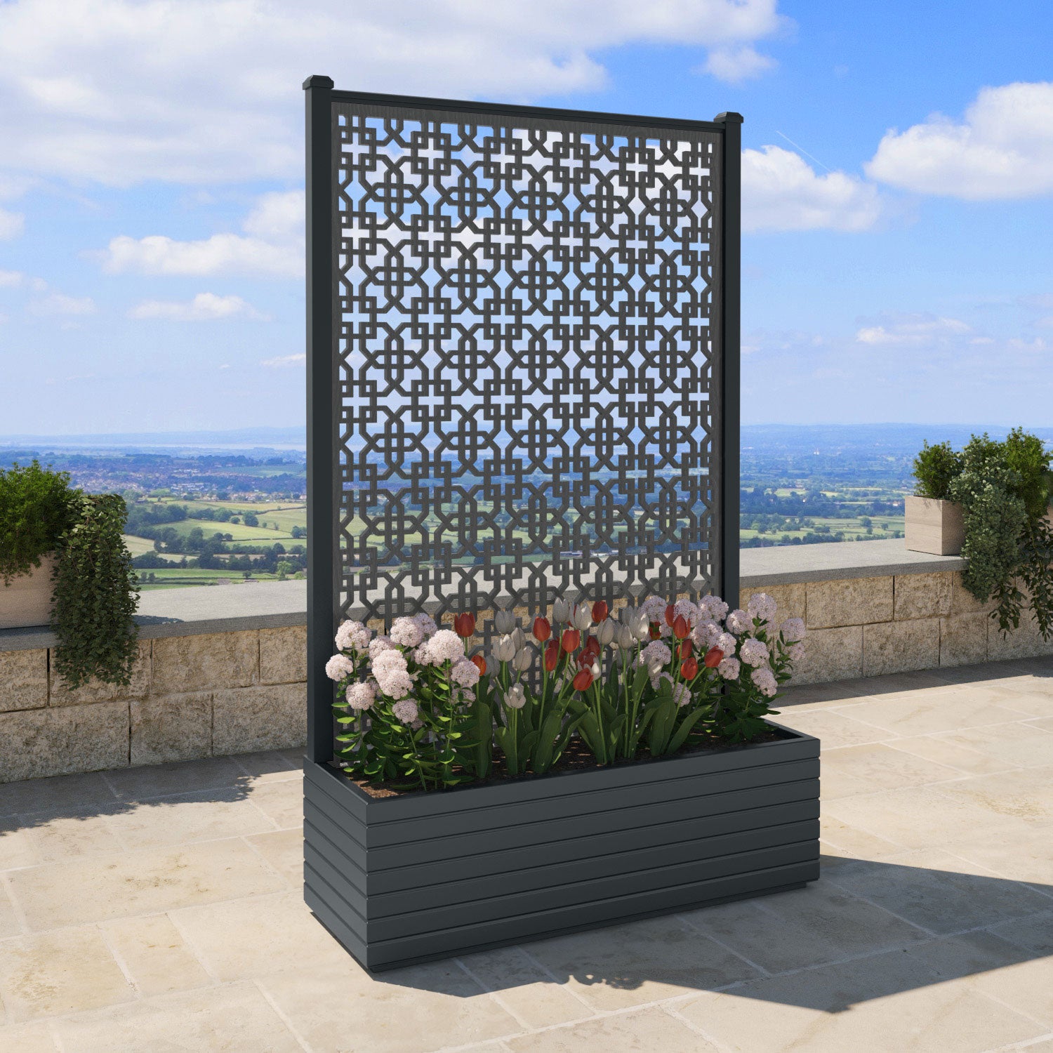 Vertu - Extra Large High Planter - Zaria Screen