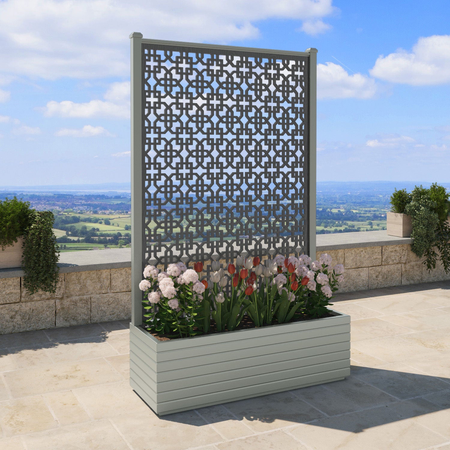 Vertu - Extra Large High Planter - Zaria Screen