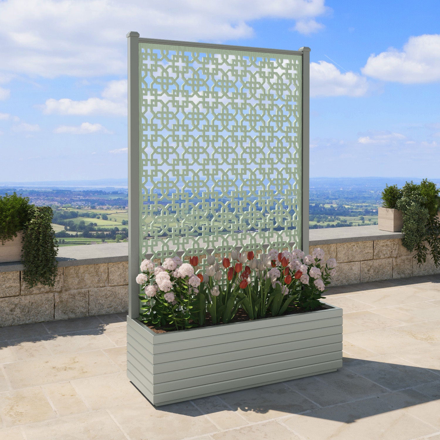 Vertu - Extra Large High Planter - Zaria Screen