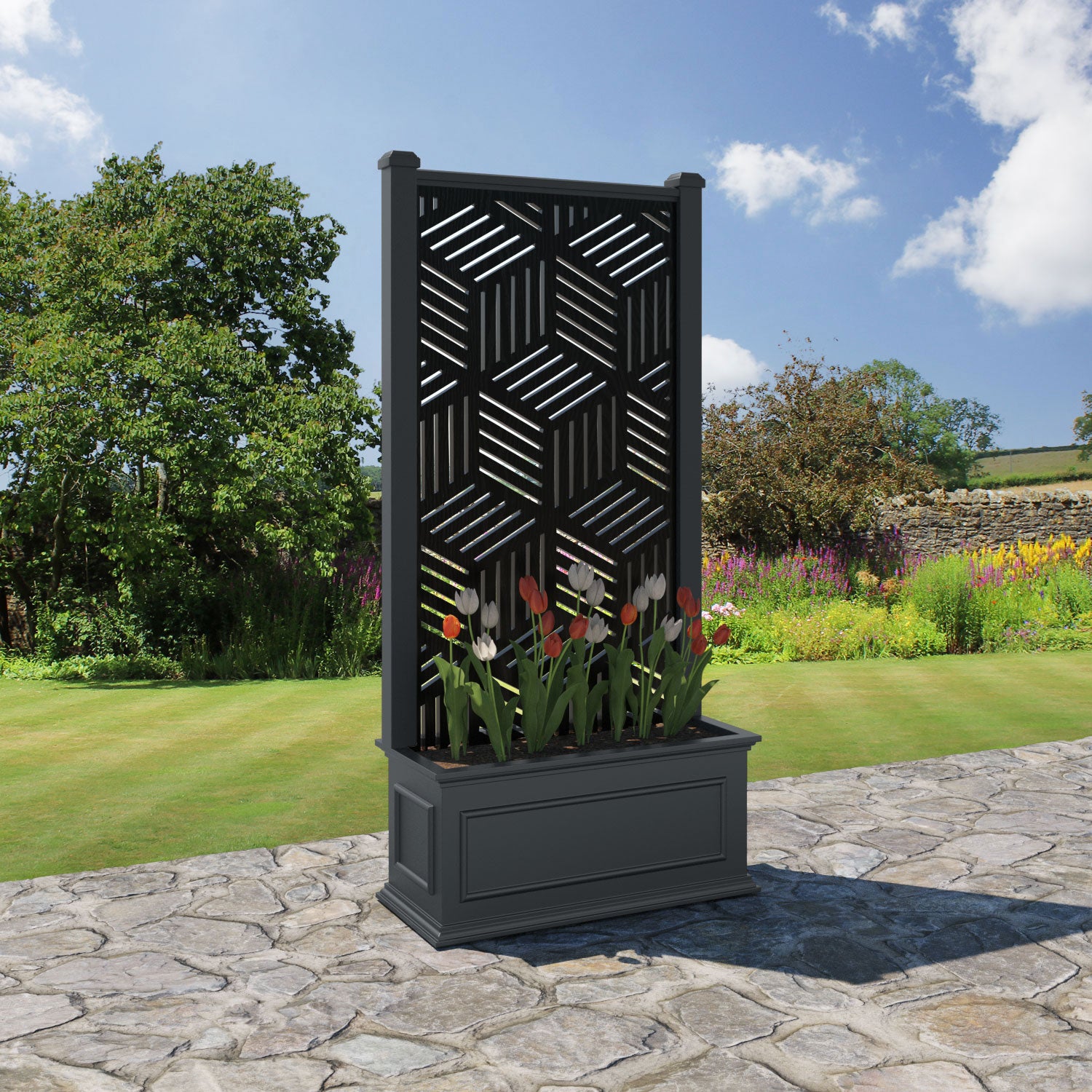 Windsor - Medium Planter - Cubed Screen