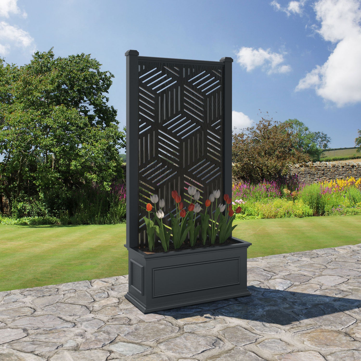 Windsor - Medium Planter - Cubed Screen