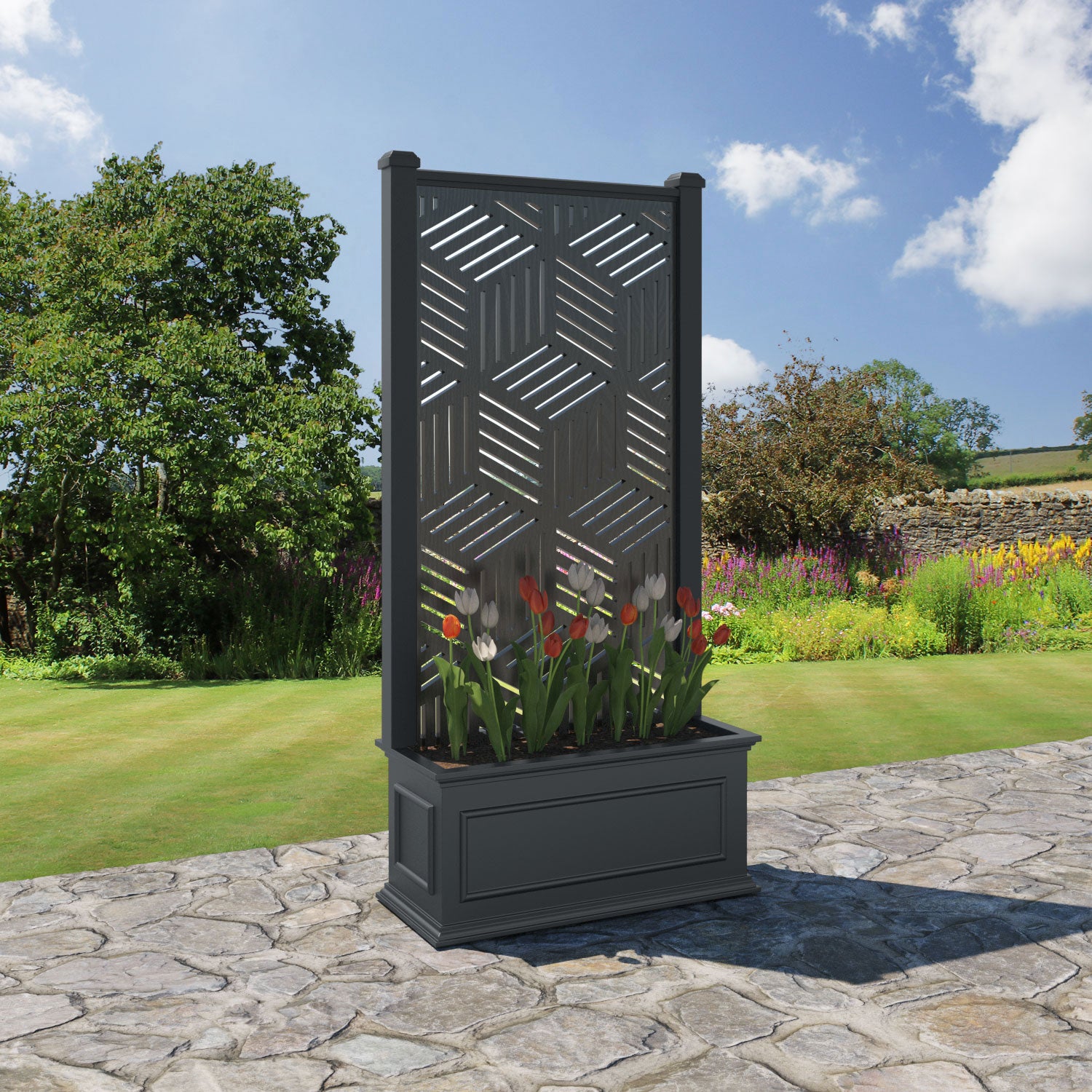 Windsor - Medium Planter - Cubed Screen