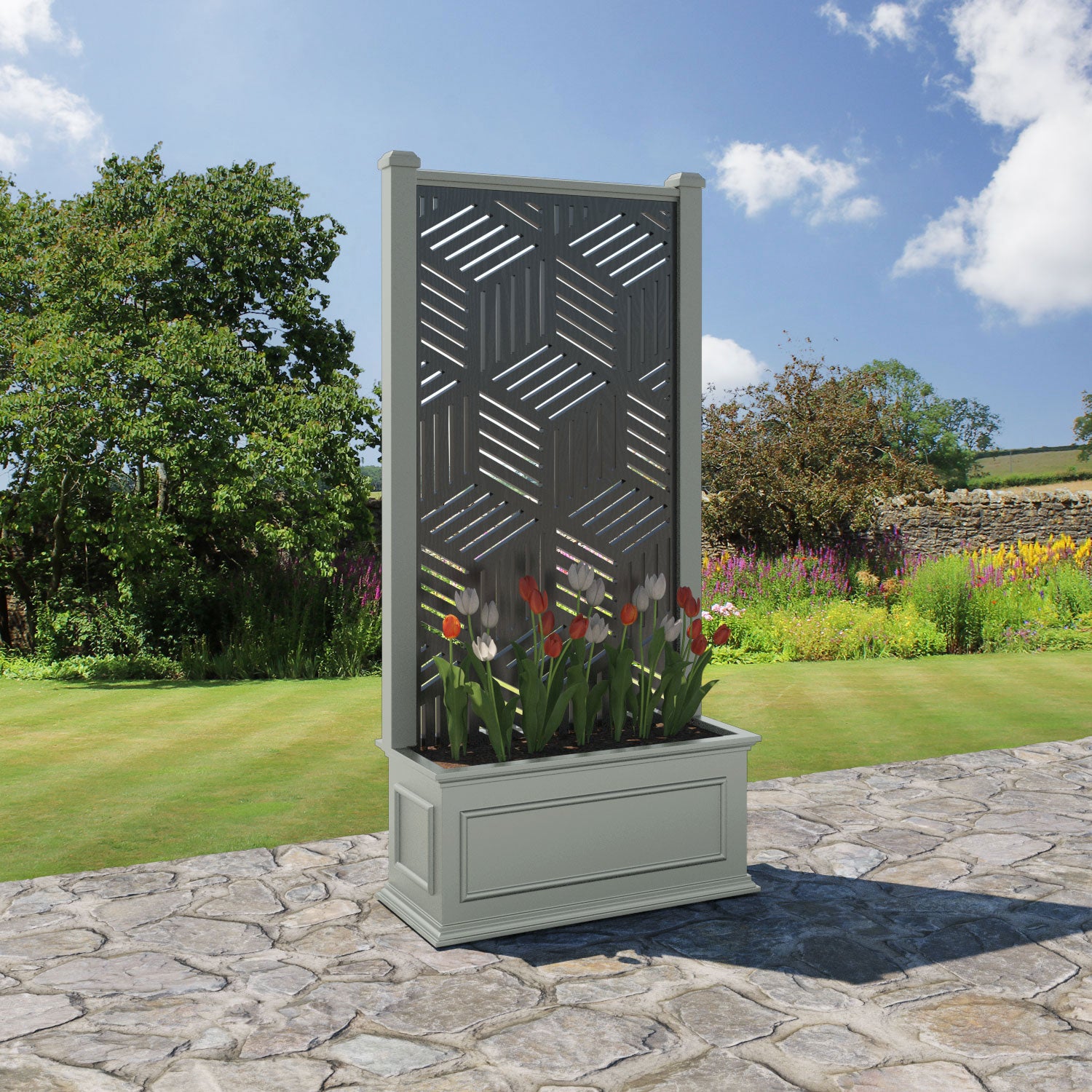 Windsor - Medium Planter - Cubed Screen