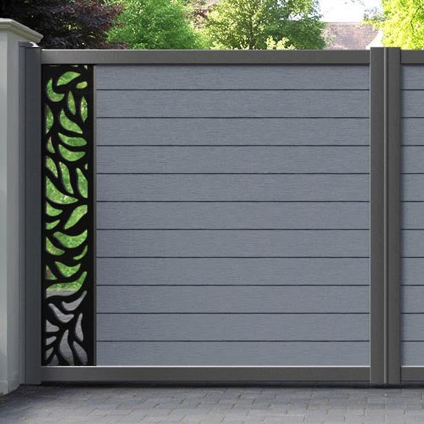 Fusion Plume Straight Top Driveway Gate - Anthracite - End Screen