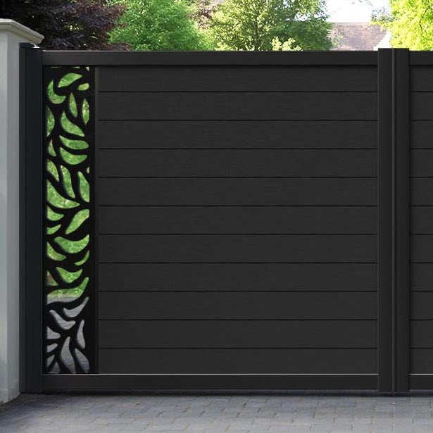 Fusion Plume Straight Top Driveway Gate - Black - End Screen