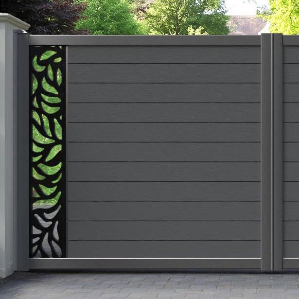 Fusion Plume Straight Top Driveway Gate - Dark Grey - End Screen