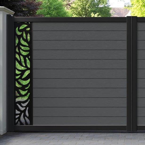 Fusion Plume Straight Top Driveway Gate - Dark Grey - End Screen