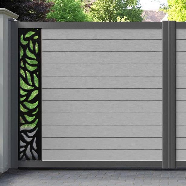 Fusion Plume Straight Top Driveway Gate - Light Grey - End Screen