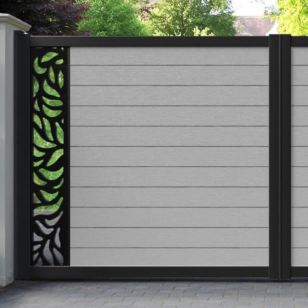 Fusion Plume Straight Top Driveway Gate - Light Grey - End Screen