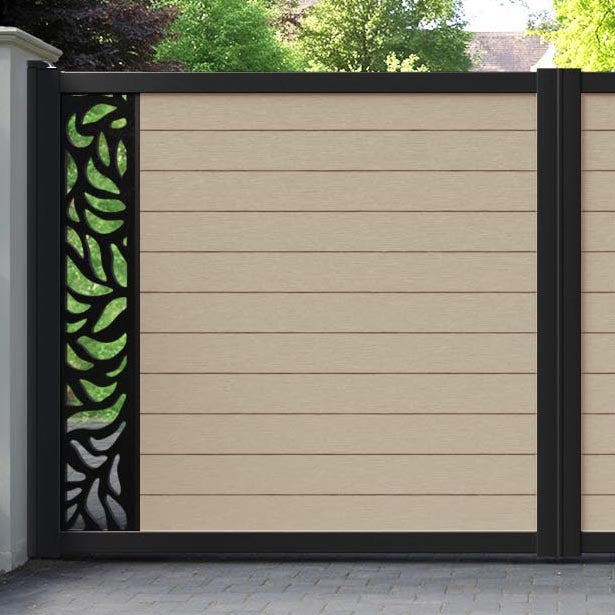 Fusion Plume Straight Top Driveway Gate - Light Oak - End Screen