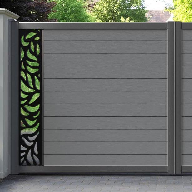 Fusion Plume Straight Top Driveway Gate - Mid Grey - End Screen