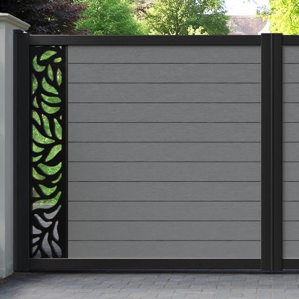 Fusion Plume Straight Top Driveway Gate - Mid Grey - End Screen